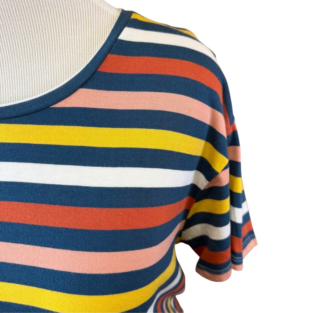 For The Republic Womens Large Striped Short Sleeve Y2K T-Shirt Cotton - Picture 2 of 8